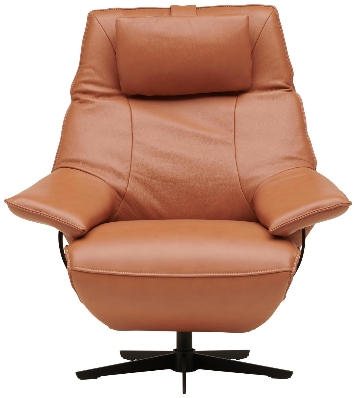 RELAXSESSEL in Leder Rostfarben  - Rostfarben/Beige, Design, Leder/Metall (92/79/82cm) - Dieter Knoll