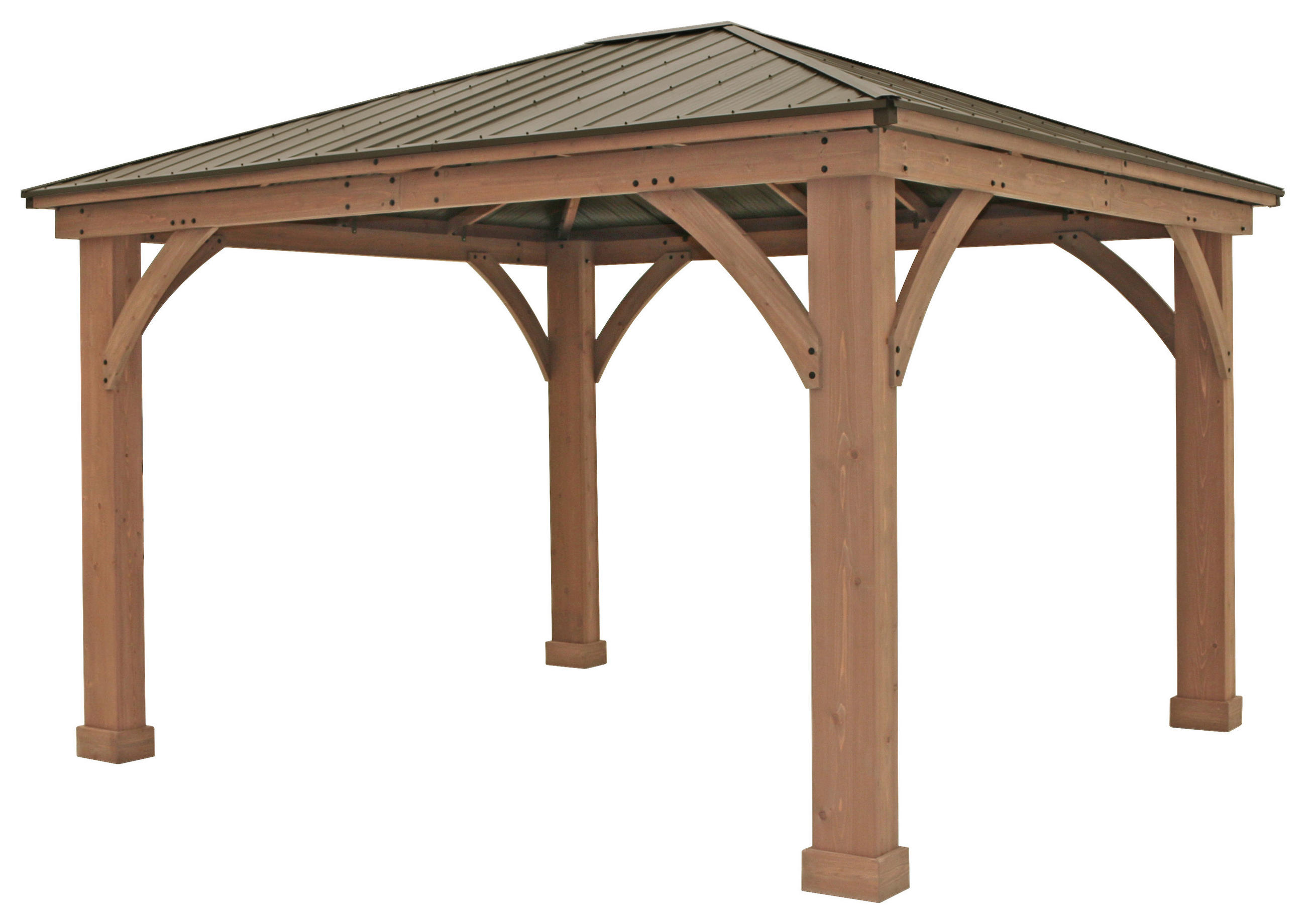 PAVILLON 427/317,5/365 cm  - Bronzefarben/Mokka, Basics, Holz/Metall (427/317,5/365cm) - Ambia Garden