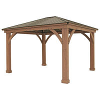 PAVILLON 427/317,5/365 cm  - Bronzefarben/Mokka, Basics, Holz/Metall (427/317,5/365cm) - Ambia Garden