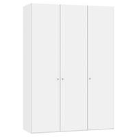 DREHTÜRENSCHRANK 153/220/59 cm 3-türig Weiß  - Silberfarben/Weiß, Design, Glas/Holzwerkstoff (153/220/59cm) - Jutzler