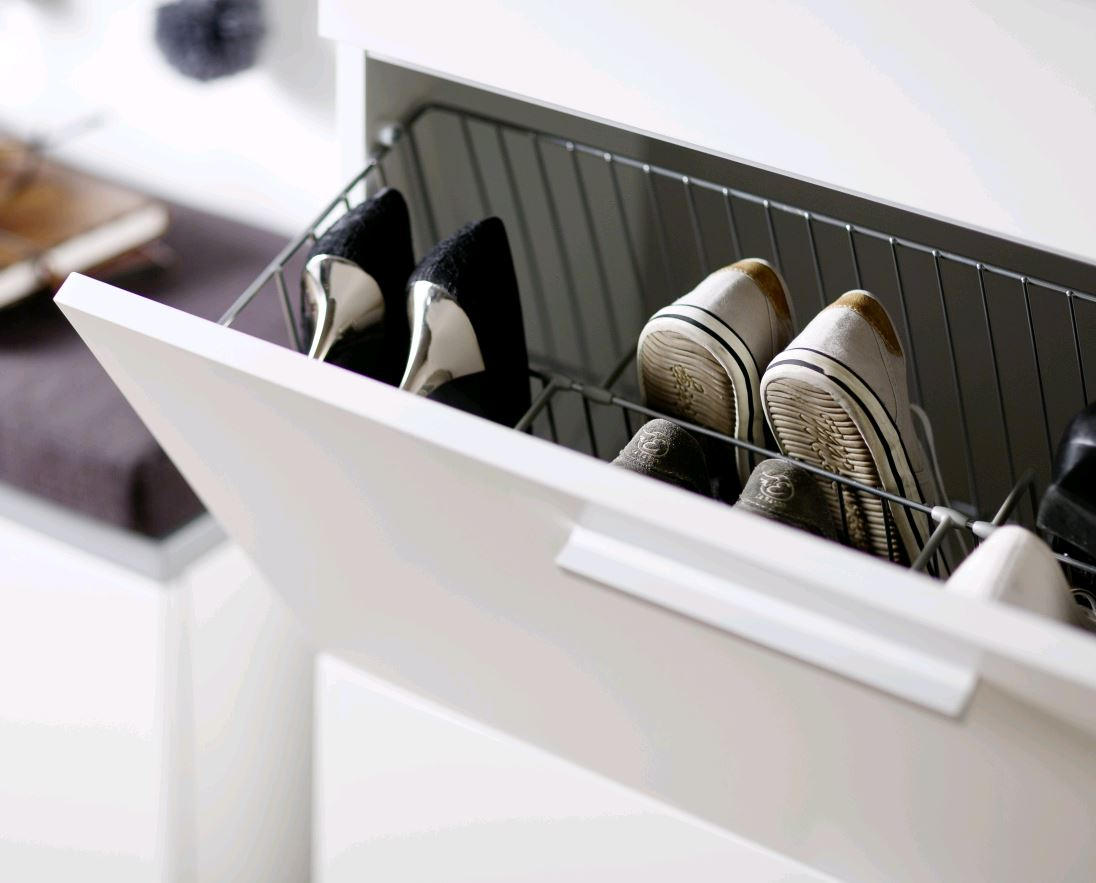 Thumbnail - Moderano Schuhschrank, Grau, Weiß, Metall, 2 Schublade(n) Schubladen, 81x129x35 cm, Typenauswahl, Beimöbel erhältlich, G...