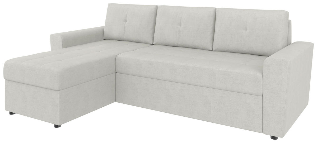 ECKSOFA TERMOLI in Jacquard Beige  155/231 cm  - Beige/Schwarz, Design, Kunststoff/Textil (155/231cm) - MID.YOU