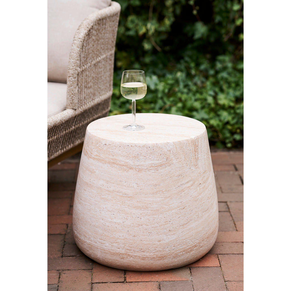 BEISTELLTISCH 47,5/41/47,5 cm Bonn Perlmutt rund  - Perlmutt/Beigebraun, Basics, Keramik (47,5/41/47,5cm)