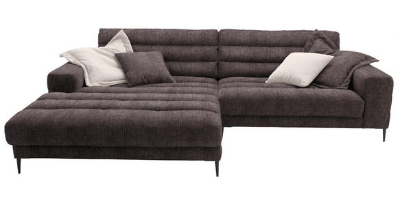 ECKSOFA  in Flachgewebe Braun  207/296 cm  - Schwarz/Braun, Design, Textil/Metall (207/296cm) - Dieter Knoll