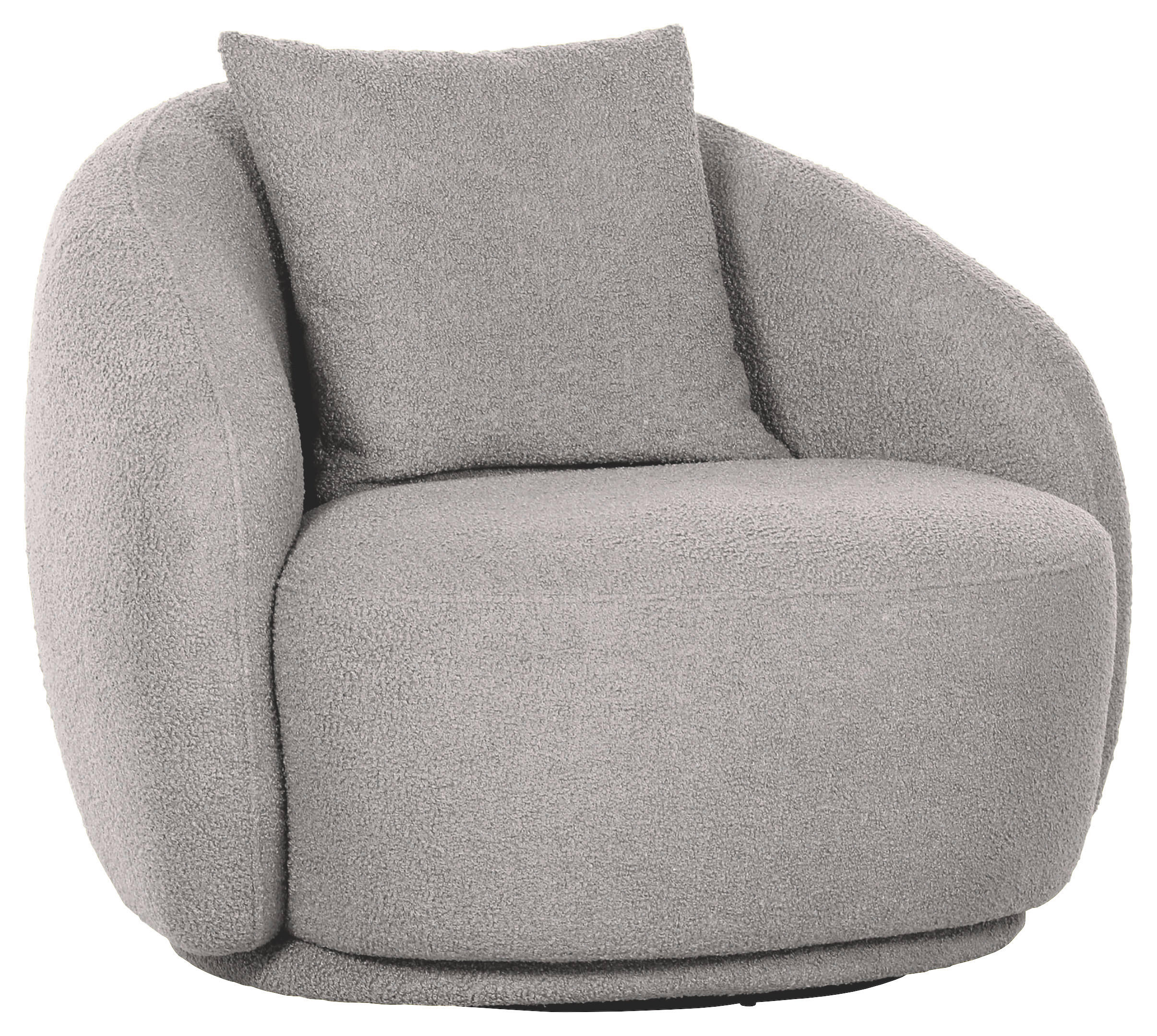 COCKTAILSESSEL Chenille Grau    - Schwarz/Grau, LIFESTYLE, Textil/Metall (101/79/96cm) - Xora