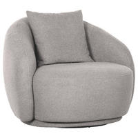 COCKTAILSESSEL Chenille Grau    - Schwarz/Grau, LIFESTYLE, Textil/Metall (101/79/96cm) - Xora
