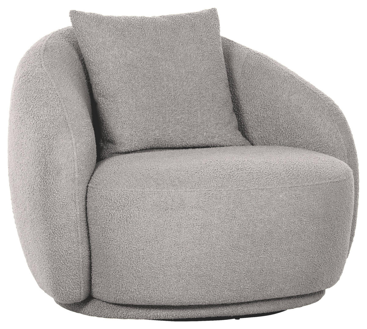 COCKTAILSESSEL Chenille Grau    - Schwarz/Grau, LIFESTYLE, Textil/Metall (101/79/96cm) - Xora