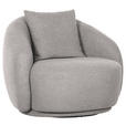 COCKTAILSESSEL Chenille Grau    - Schwarz/Grau, LIFESTYLE, Textil/Metall (101/79/96cm) - Xora
