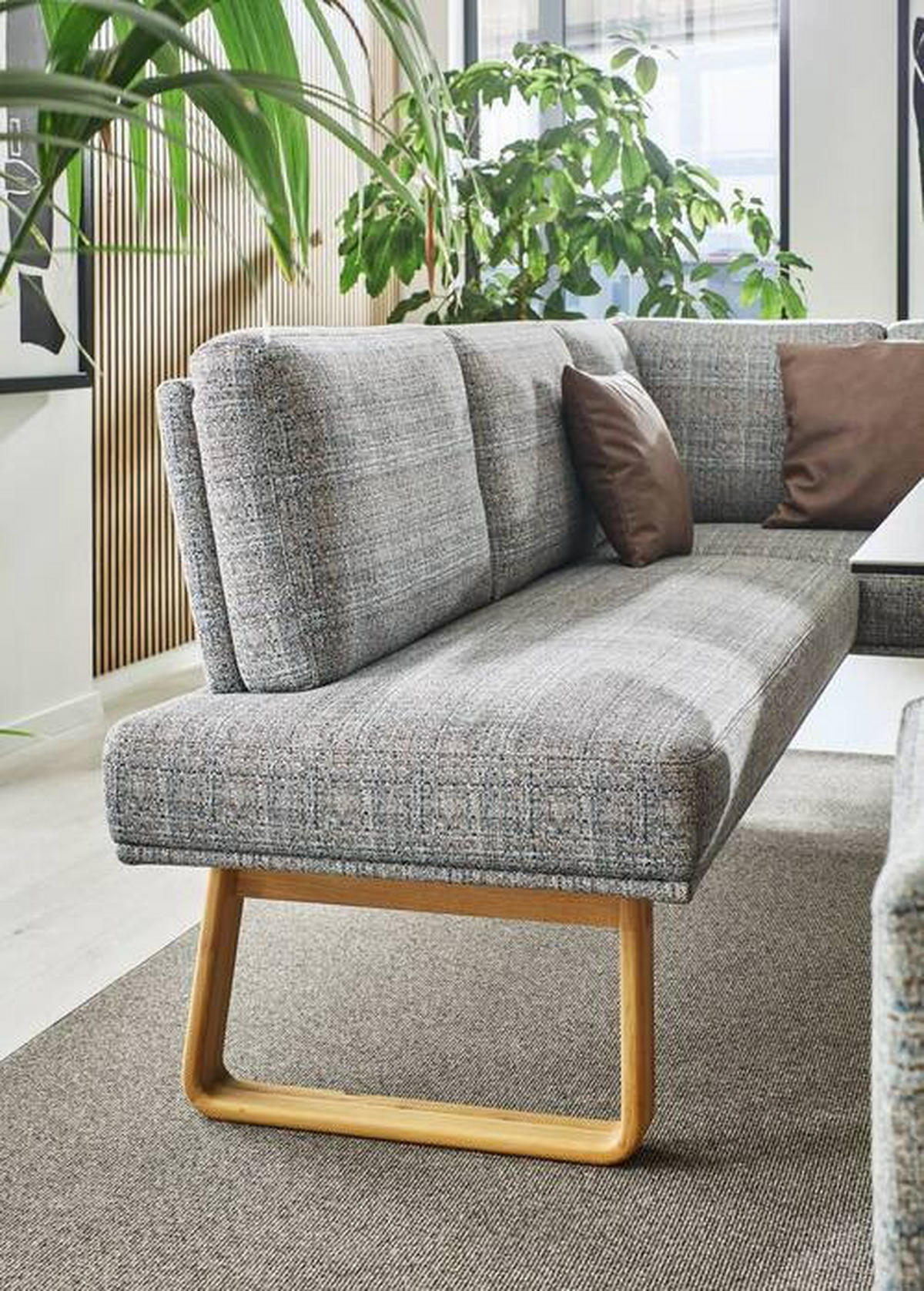 ECKBANK 174/265 cm  in Grau, Eichefarben  - Eichefarben/Grau, Design, Holz/Textil (174/265cm) - Dieter Knoll