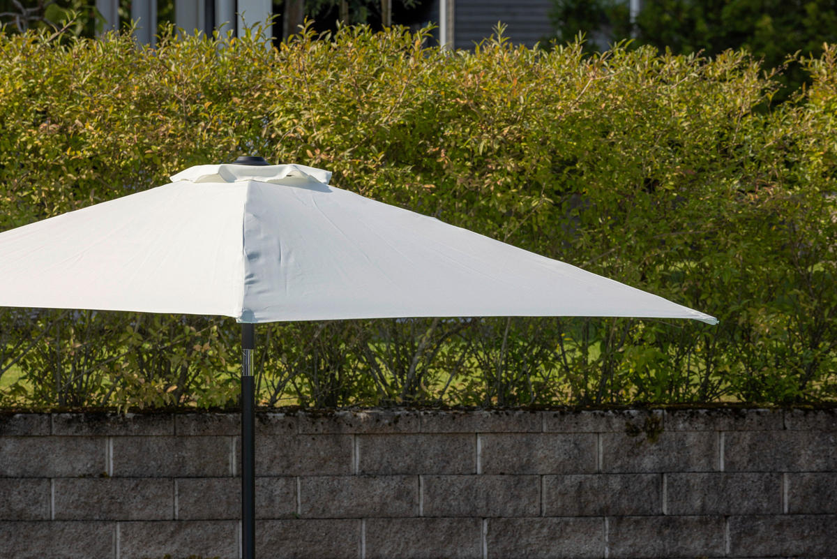 SONNENSCHIRM 300 cm  - Ecru/Grau, KONVENTIONELL, Textil/Metall (300/300cm) - Gardenson