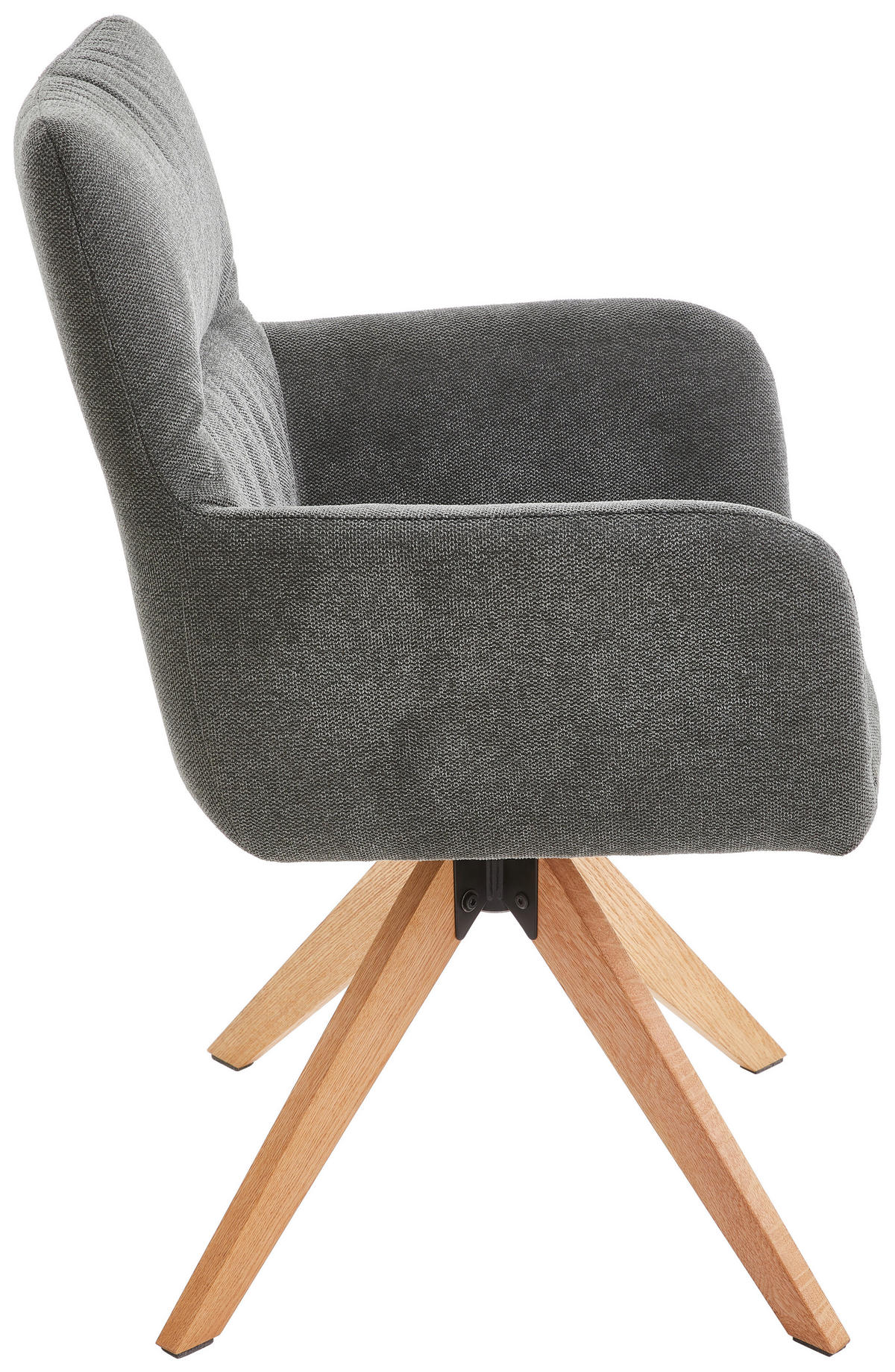 ARMLEHNSTUHL  in Eisen Webstoff  - Dunkelgrau/Eichefarben, Modern, Holz/Textil (60/89/63cm) - Livetastic