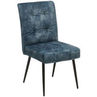 STUHL  in Eisen Samt Metall, Textil  - Blau/Schwarz, MODERN, Textil/Metall (48/91/62.5cm) - Livetastic
