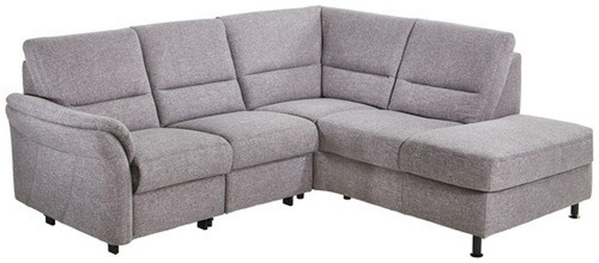 ECKSOFA in Flachgewebe Grau  - Schwarz/Grau, Design, Textil/Metall (227/203cm) - Beldomo System