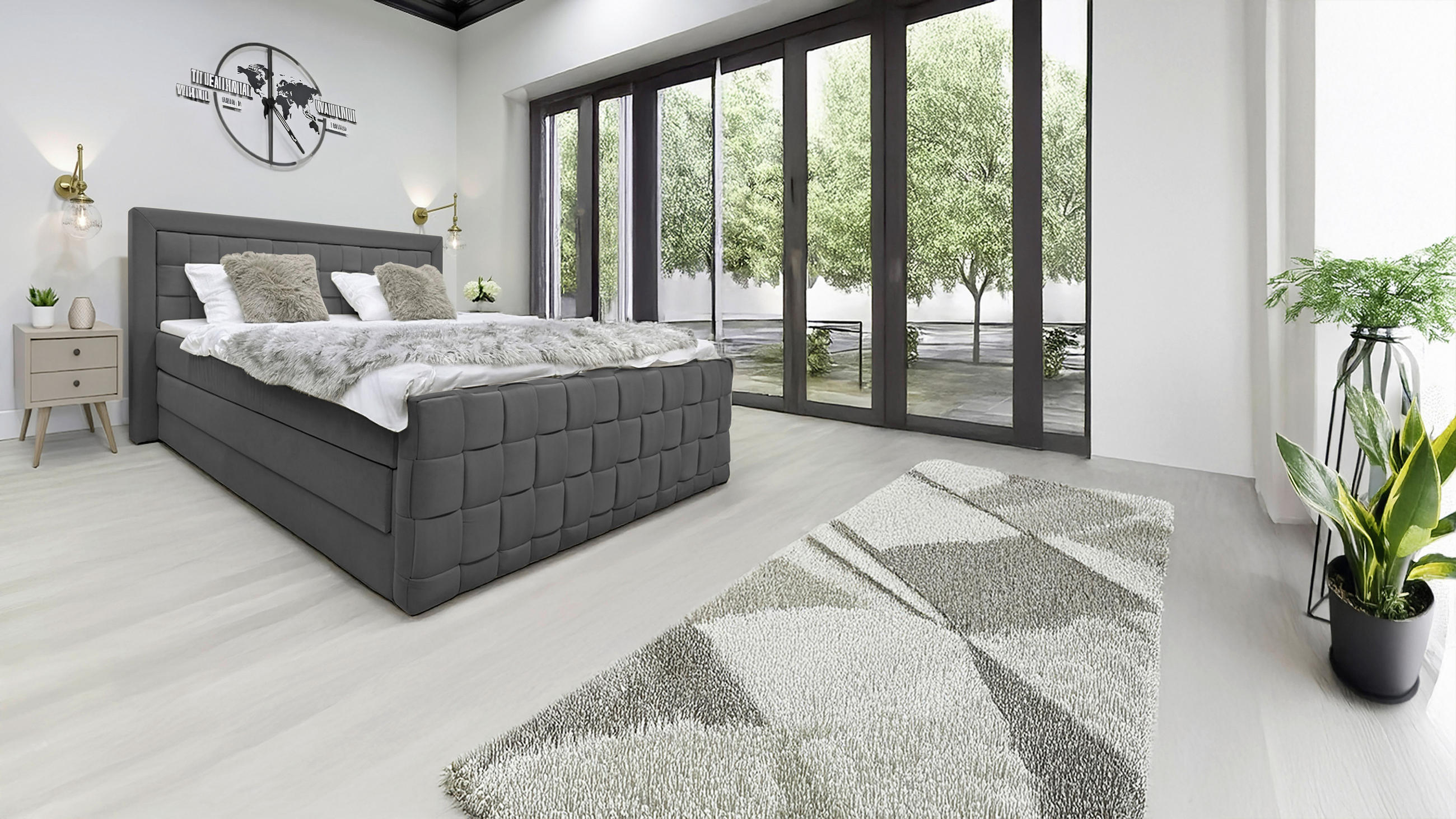 Livetastic BOXSPRINGOVÁ POSTEĽ, 160/200 cm, čierna