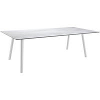 GARTENTISCH Kunststoff Hellgrau rechteckig  - Silberfarben/Hellgrau, MODERN, Kunststoff/Metall (220/100/75cm) - Stern