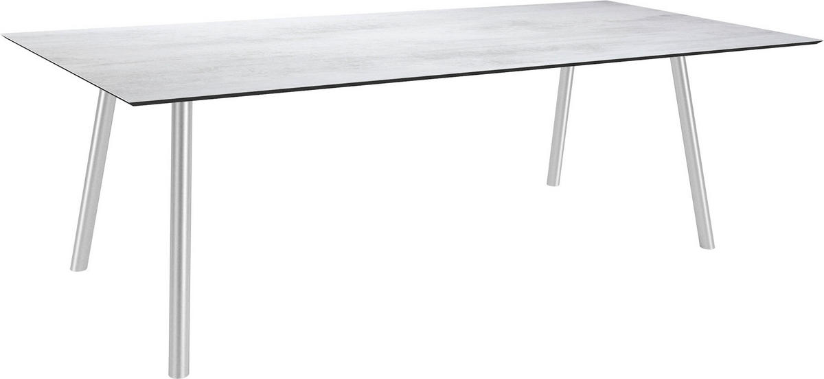 GARTENTISCH Kunststoff Hellgrau rechteckig  - Silberfarben/Hellgrau, MODERN, Kunststoff/Metall (220/100/75cm) - Stern