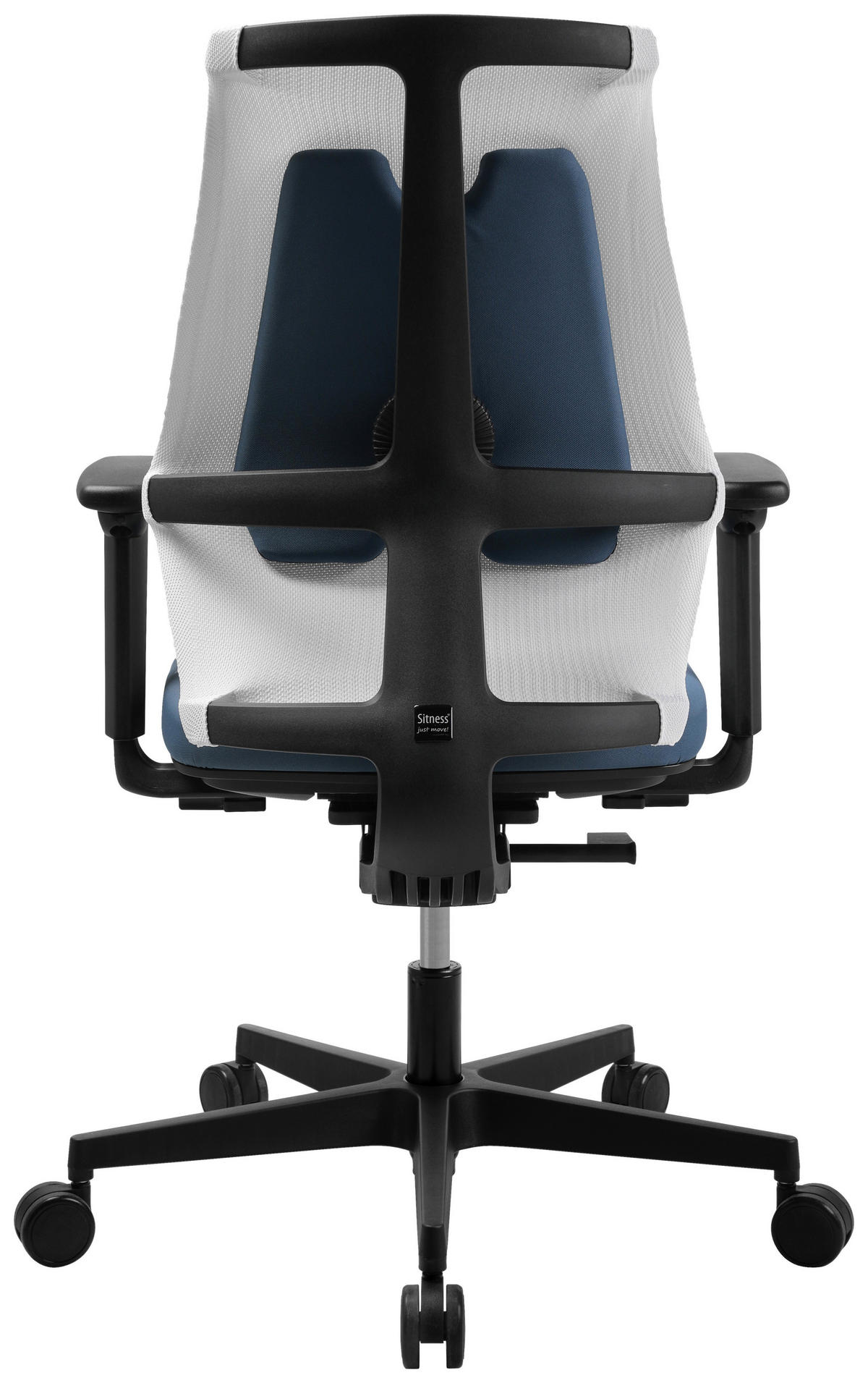 DREHSTUHL  in Flachgewebe Blau, Weiss  - Blau/Weiss, Modern, Kunststoff/Textil (47/100-112/45-51cm) - Topstar