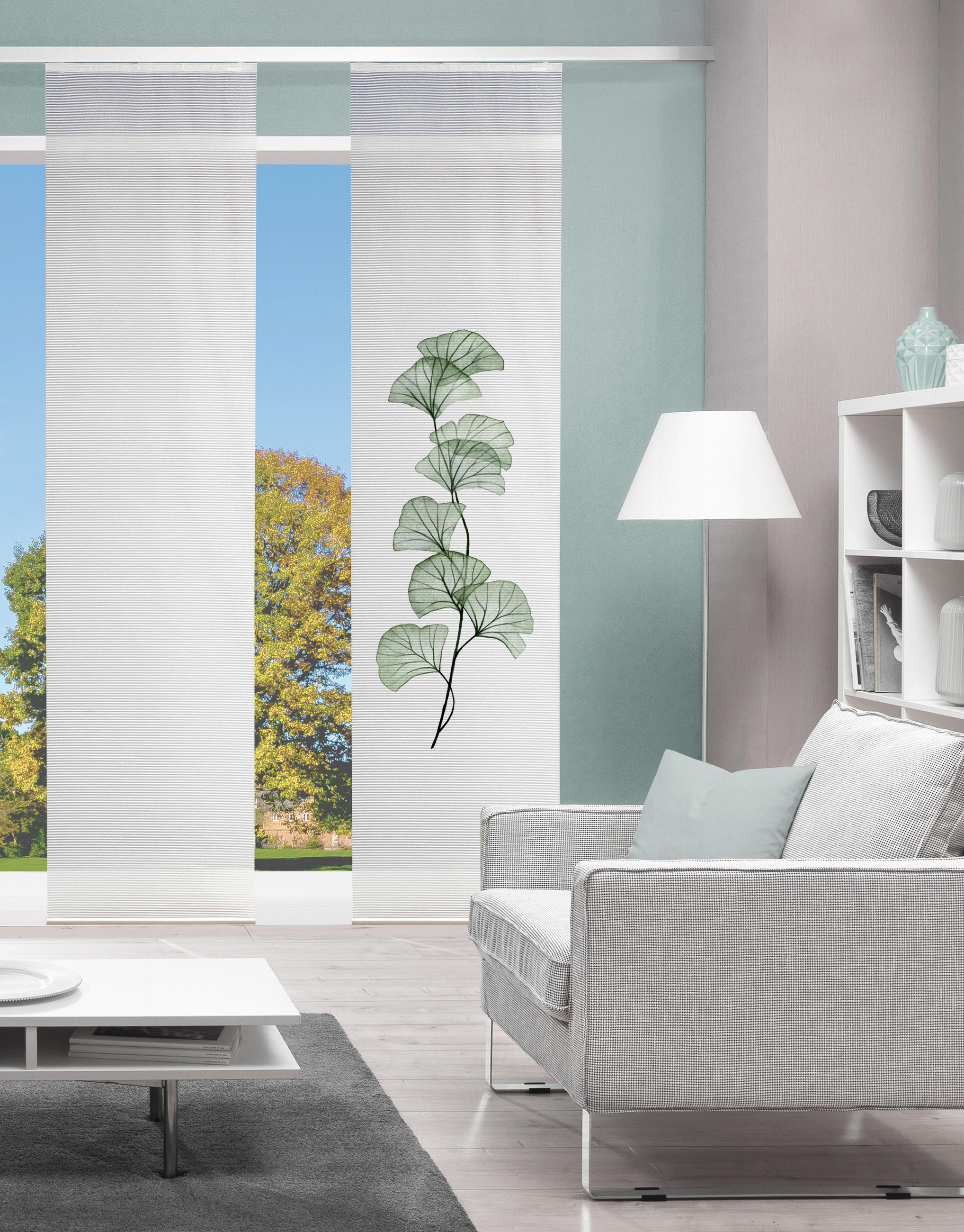 FLÄCHENVORHANG   halbtransparent   60/260 cm  - Salbeigrün, Natur, Textil (60/260cm)