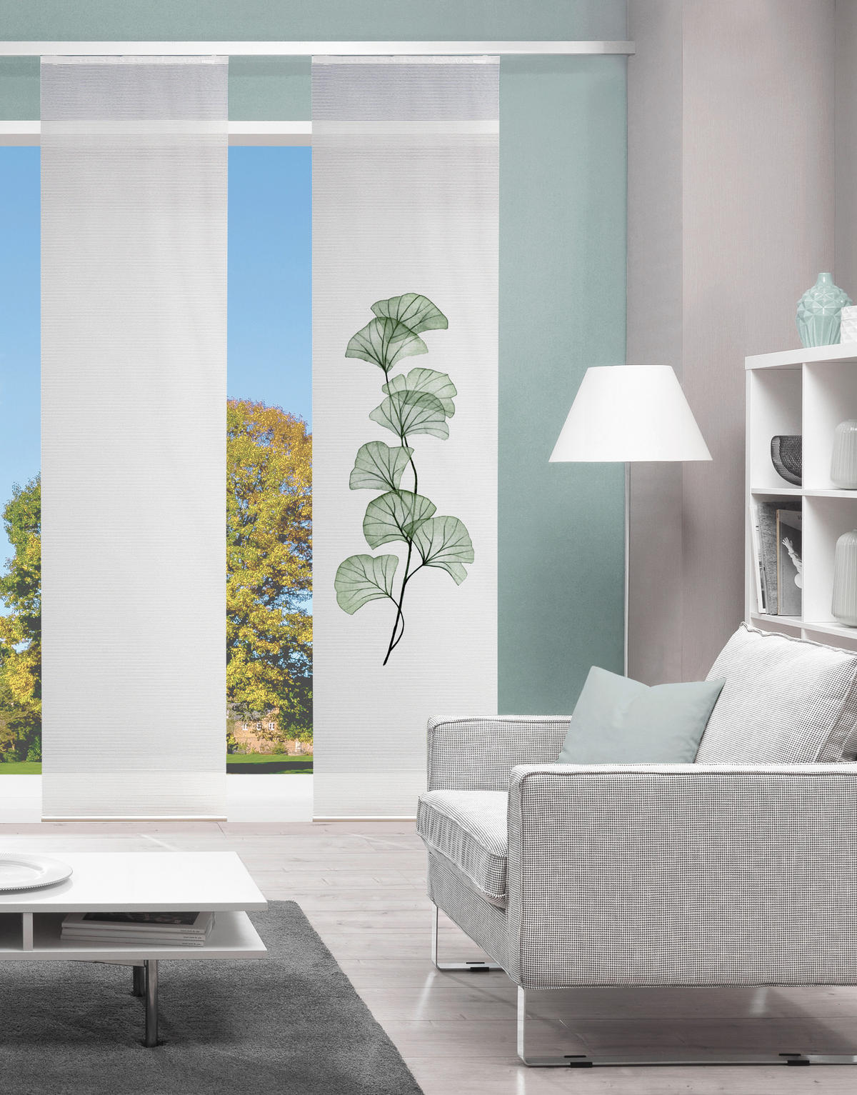 FLÄCHENVORHANG   halbtransparent   60/260 cm  - Salbeigrün, Natur, Textil (60/260cm)
