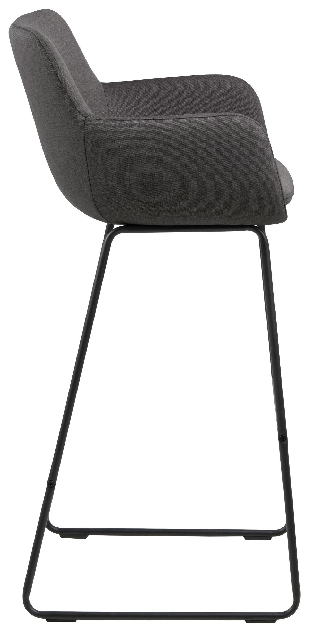 BARHOCKER Flachgewebe Dunkelgrau  - Dunkelgrau/Schwarz, Design, Textil/Metall (52/100/53cm) - Carryhome