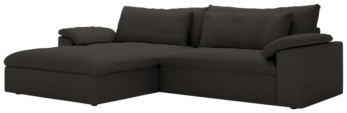 ECKSOFA  Chenille Mokka  - Schwarz/Mokka, Modern, Kunststoff/Textil (198/306cm) - Carryhome