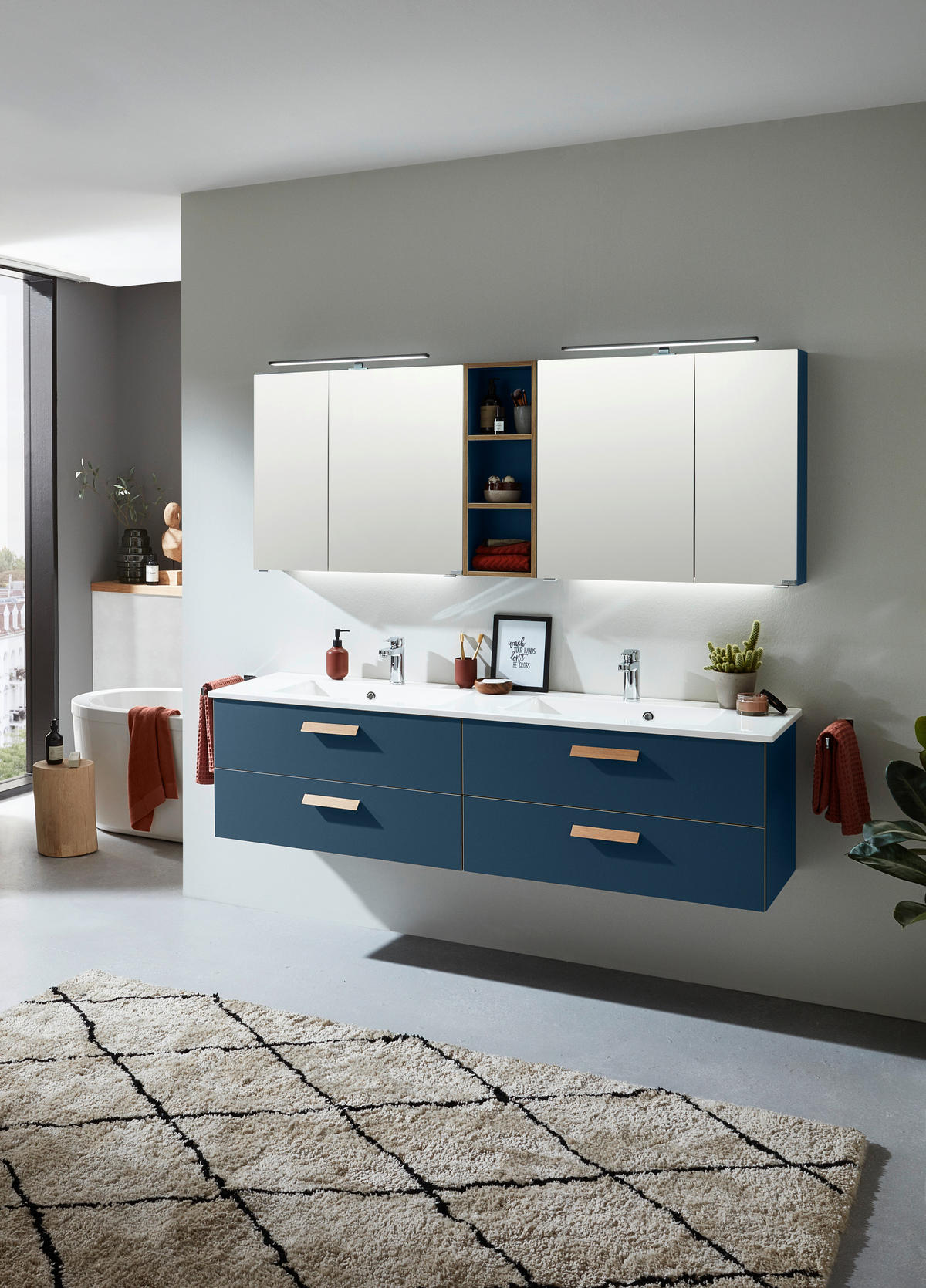 SPIEGELSCHRANK 185/70,3/17,3 cm  - Chromfarben/Blaugrau, KONVENTIONELL, Glas/Holzwerkstoff (185/70,3/17,3cm) - Dieter Knoll