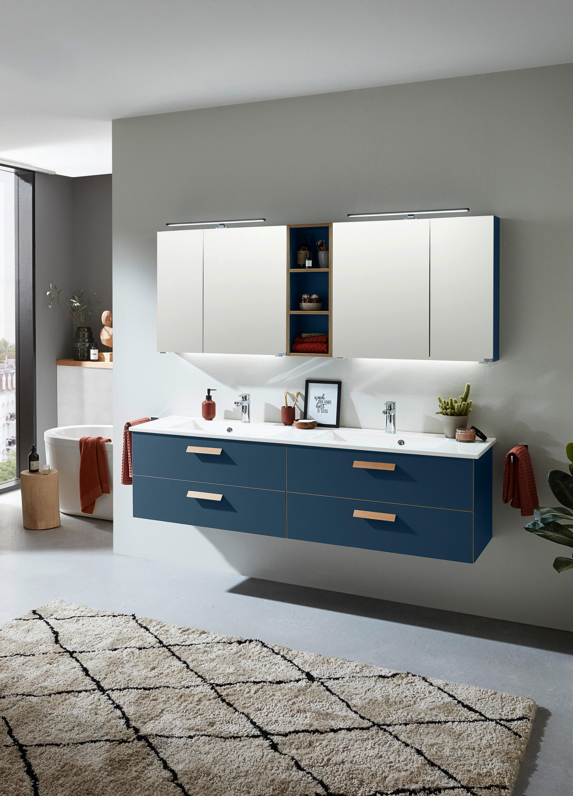 Thumbnail - Dieter Knoll Spiegelschrank Treviso, Eiche, Holzwerkstoff, 8 Fächer, 185x70.3x17.3 cm, Made in Germany, Soft-Close-Syste...