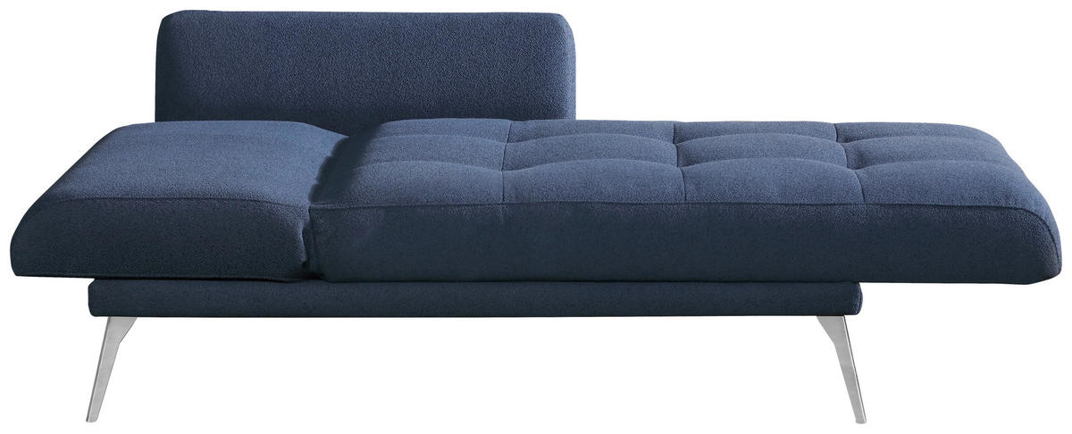 RÉCAMIERE Flachgewebe Dunkelblau  - Chromfarben/Dunkelblau, Konventionell, Textil/Metall (200/85/106cm) - Novel