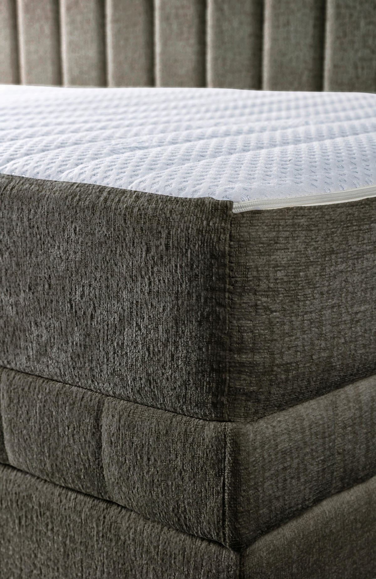 SCHLAFSOFA in Struktur Grau  - Schwarz/Grau, Design, Holz/Holzwerkstoff (212/83/99cm) - MID.YOU