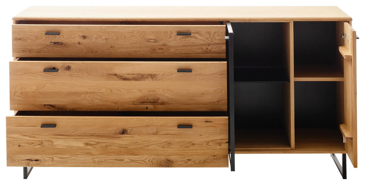 SIDEBOARD 179/85/44 cm  in Wildeiche  - Wildeiche/Anthrazit, Design, Glas/Holz (179/85/44cm) - MID.YOU
