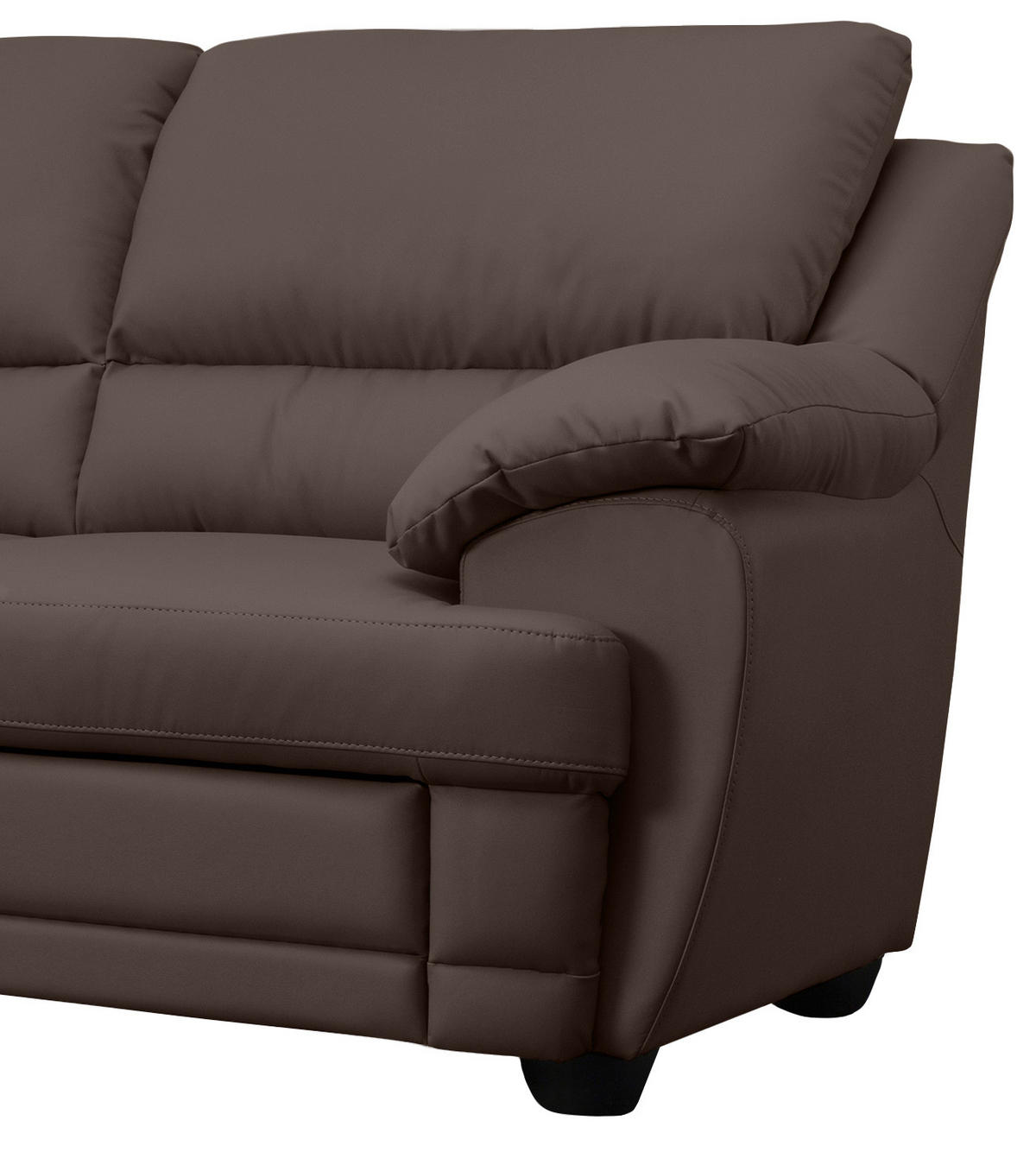 ECKSOFA in Lederlook Braun  - Braun, Design, Kunststoff/Textil (225/245cm) - Livetastic