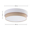 DECKENLEUCHTE  45/13 cm    - Beige/Weiß, MODERN, Kunststoff/Textil (45/13cm) - Novel