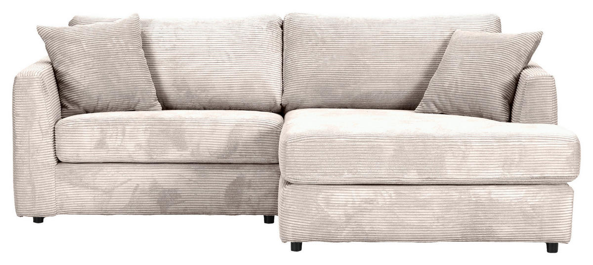 ECKSOFA Naturfarben Cord  - Schwarz/Naturfarben, KONVENTIONELL, Kunststoff/Textil (234/170cm) - Carryhome