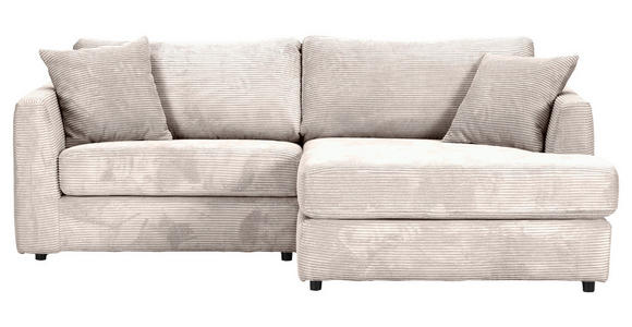 ECKSOFA Naturfarben Cord Zierkissen, Rückenkissen, Rücken echt  - Schwarz/Naturfarben, KONVENTIONELL, Kunststoff/Textil (234/170cm) - Carryhome