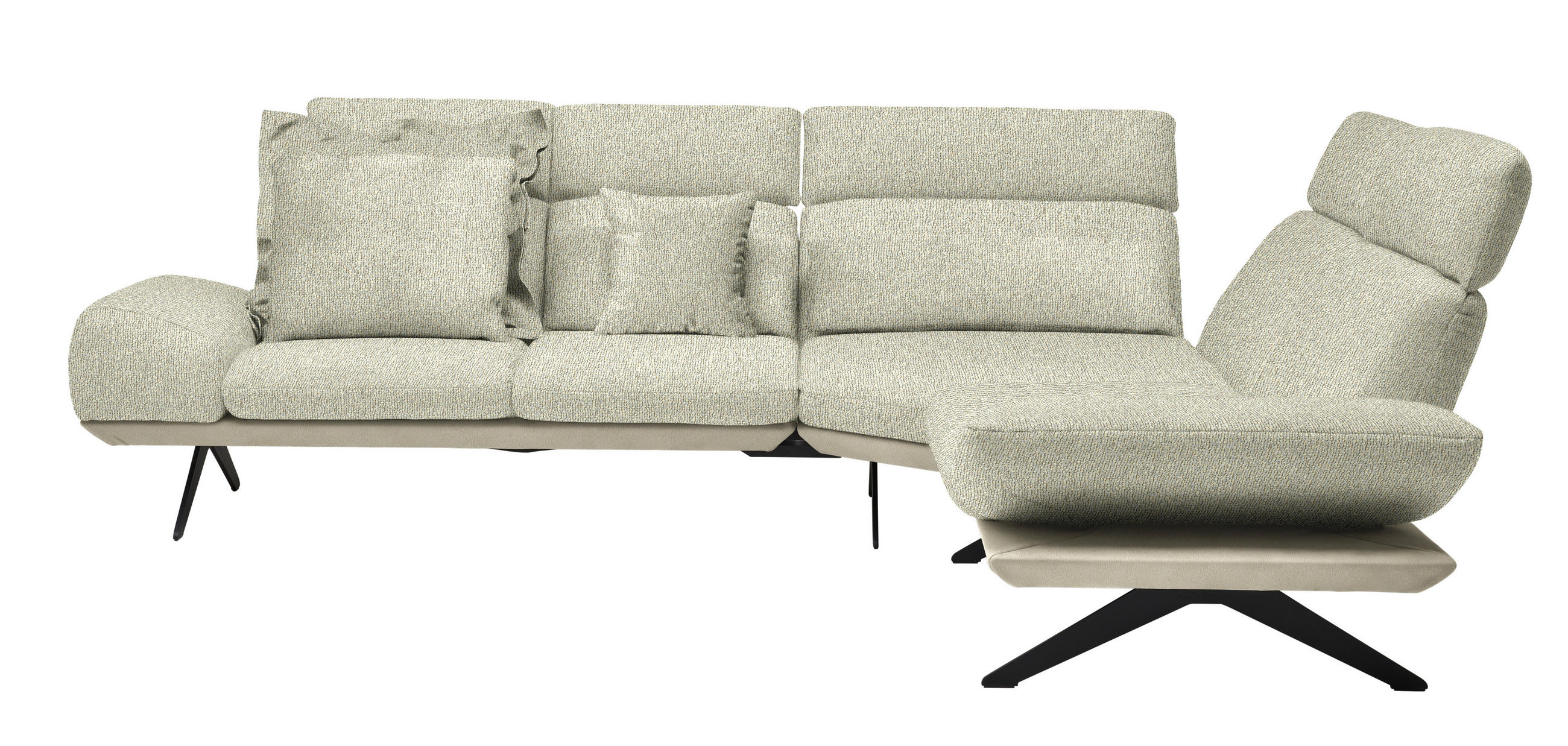 ECKSOFA in Flachgewebe Creme  270/239 cm  - Beige/Creme, Design, Textil/Metall (270/239cm) - Koinor