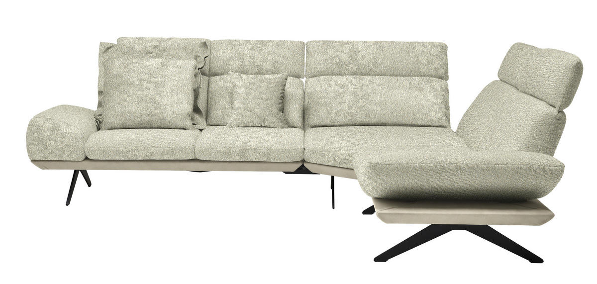 ECKSOFA in Flachgewebe Creme  270/239 cm  - Beige/Creme, Design, Textil/Metall (270/239cm) - Koinor