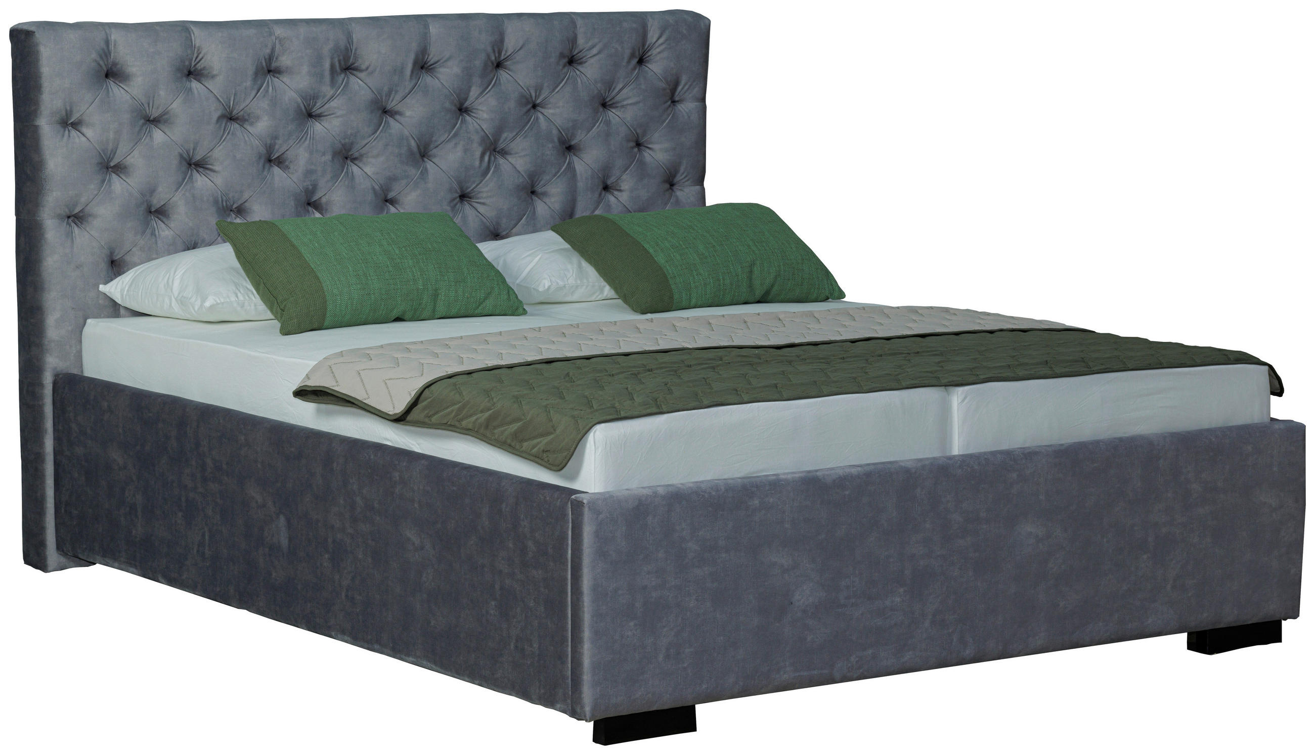 POLSTERBETT 180/200 cm  Grau  - Schwarz/Grau, Design, Holz/Textil (180/200cm) - Boxxx