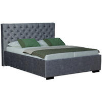 POLSTERBETT gepolstertes Kopfteil, Bettkasten, Lattenroste Grau 160/200 cm  - Schwarz/Grau, Design, Holz/Textil (160/200cm) - Boxxx