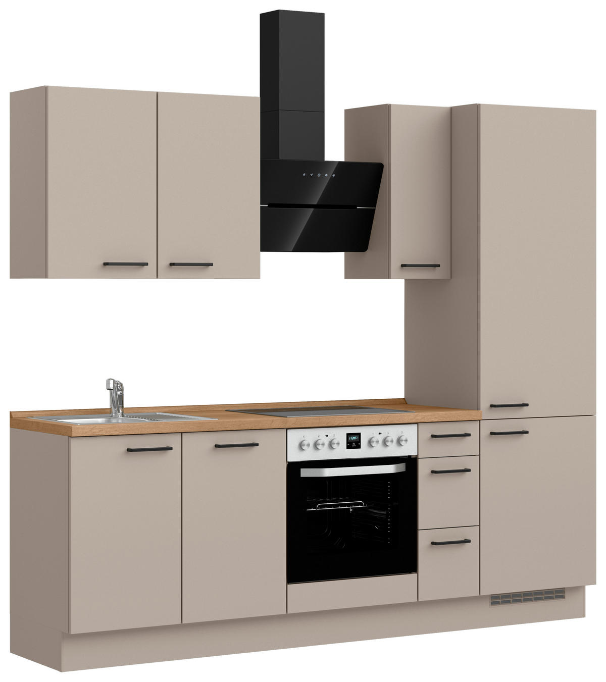 KÜCHENLEERBLOCK Easytouch 240 cm  in Eichefarben, Sandfarben  - Sandfarben/Eichefarben, MODERN, Holzwerkstoff/Metall (240cm) - Nobilia