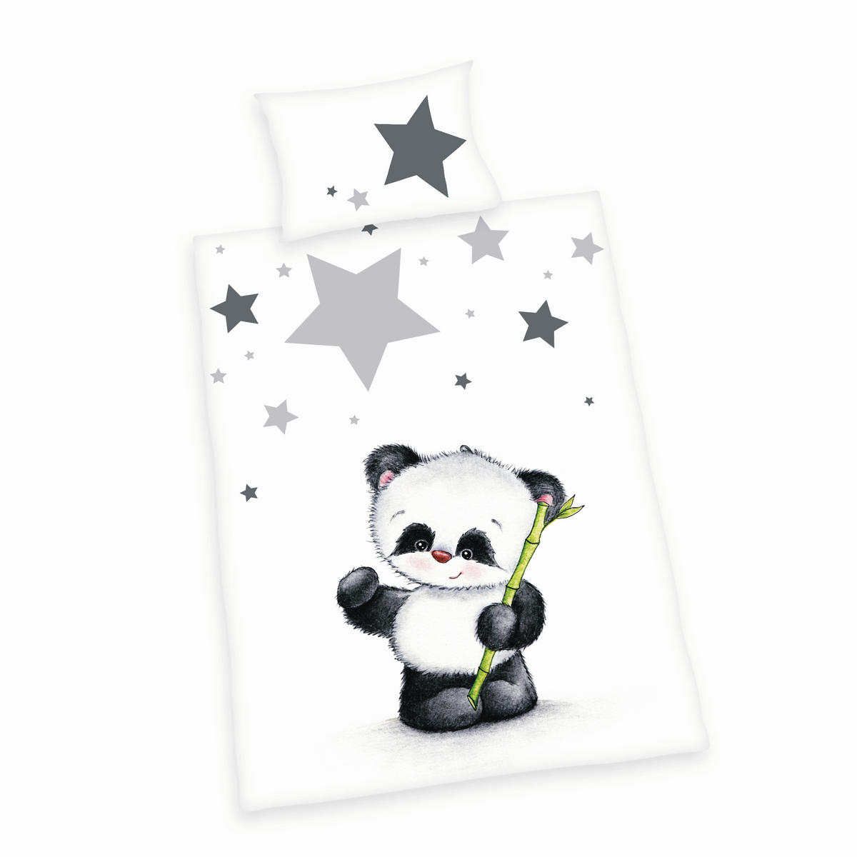 BABYBETTWÄSCHE Panda Renforcé 100/135 cm  - Weiß, Basics, Textil (100/135cm) - baby best