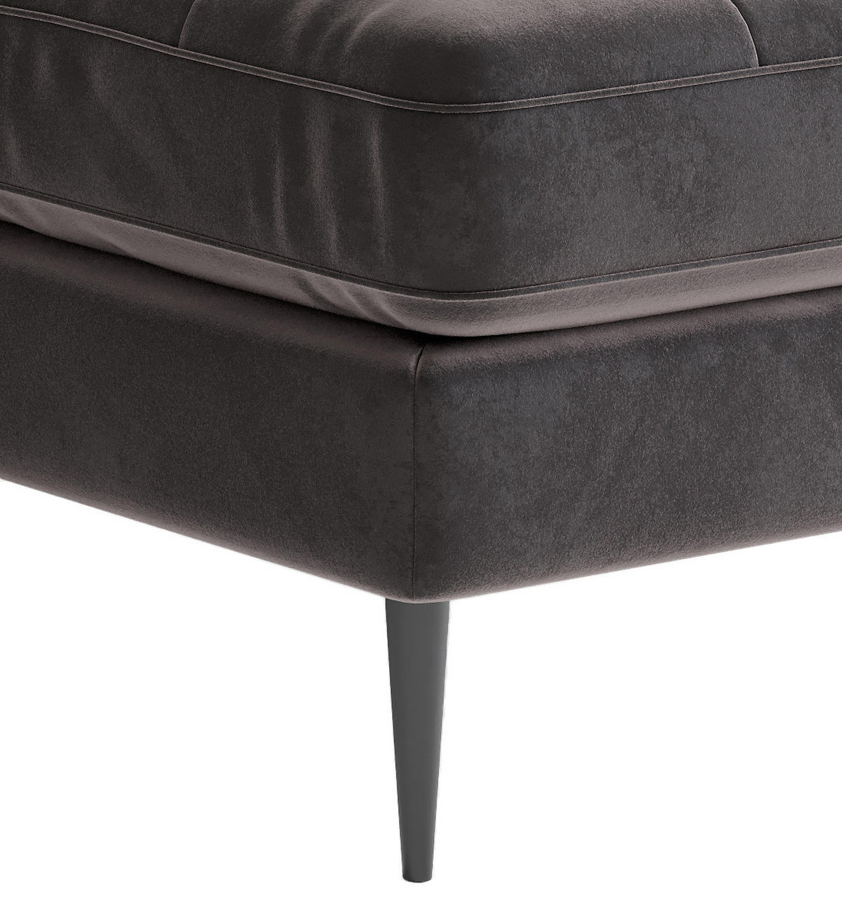 ECKSOFA in Flachgewebe Anthrazit  - Edelstahlfarben/Anthrazit, Design, Textil/Metall (205/259cm) - Livetastic