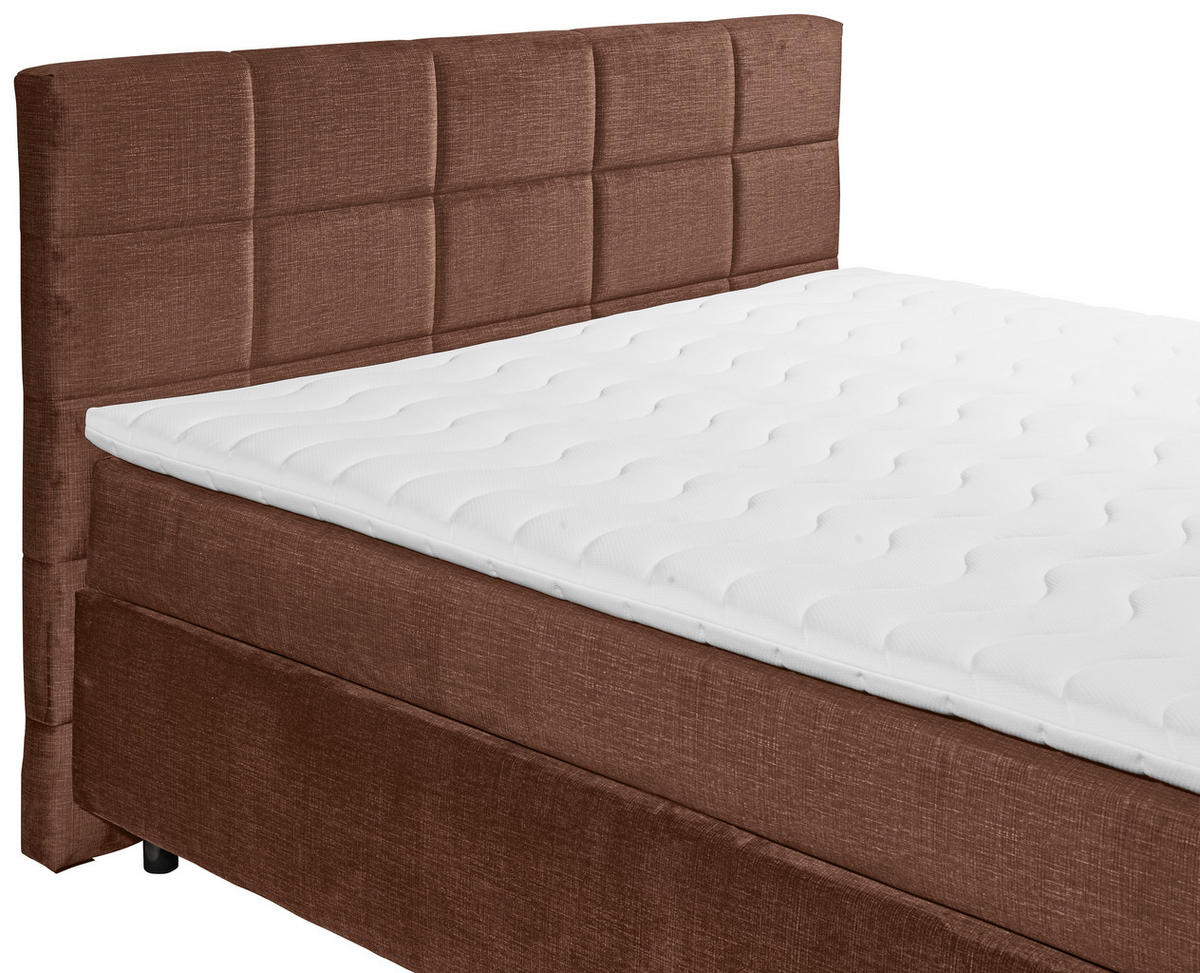 BOXSPRINGBETT 180/200 cm  in Kupferfarben  - Schwarz/Kupferfarben, Design, Holzwerkstoff/Kunststoff (180/200cm) - Xora