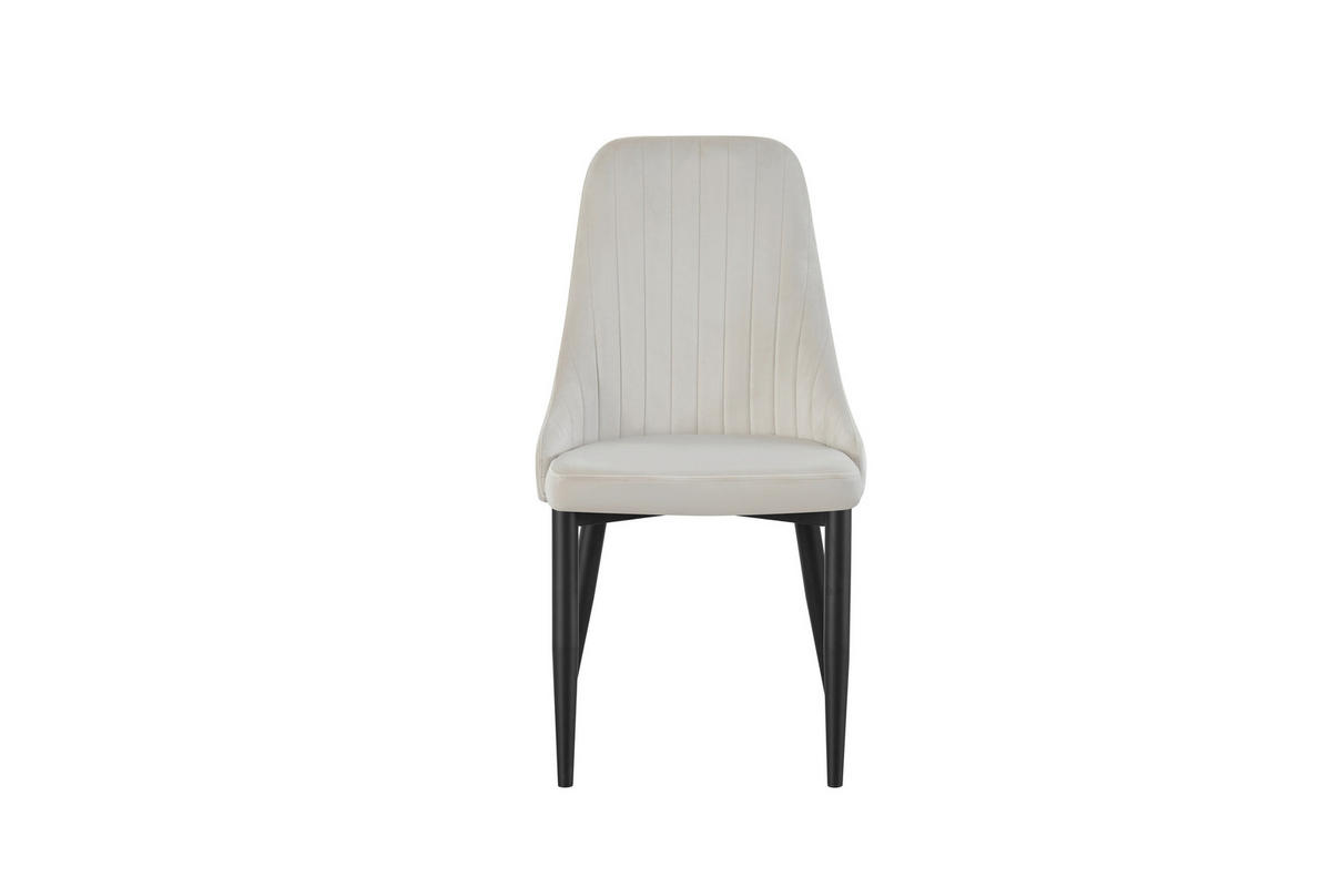 STUHL-SET 2 Stück  in Webstoff  - Creme/Schwarz, MODERN, Textil/Metall (44/88/58cm) - MID.YOU