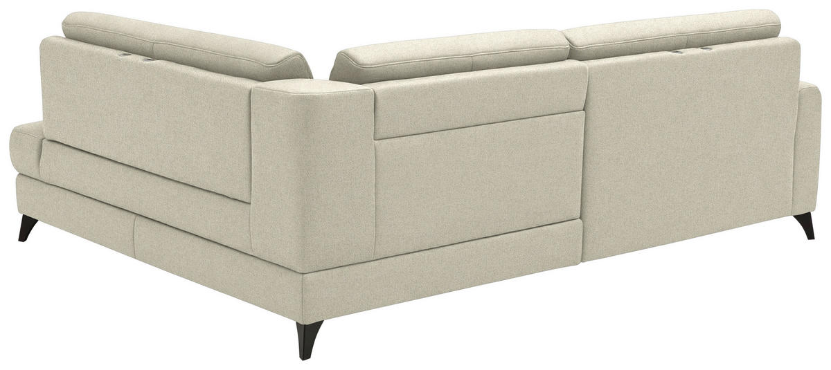 ECKSOFA  Chenille Silberfarben  - Silberfarben/Schwarz, Design, Textil/Metall (239/182cm) - Beldomo Comfort