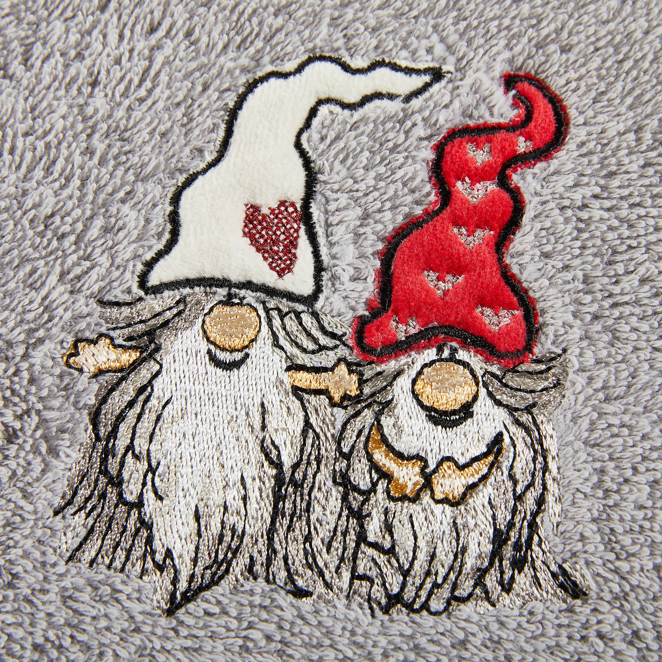 GÄSTETUCH Grau, Weiß 30/50 cm  - Weiß/Grau, KONVENTIONELL, Textil (30/50cm) - X-Mas