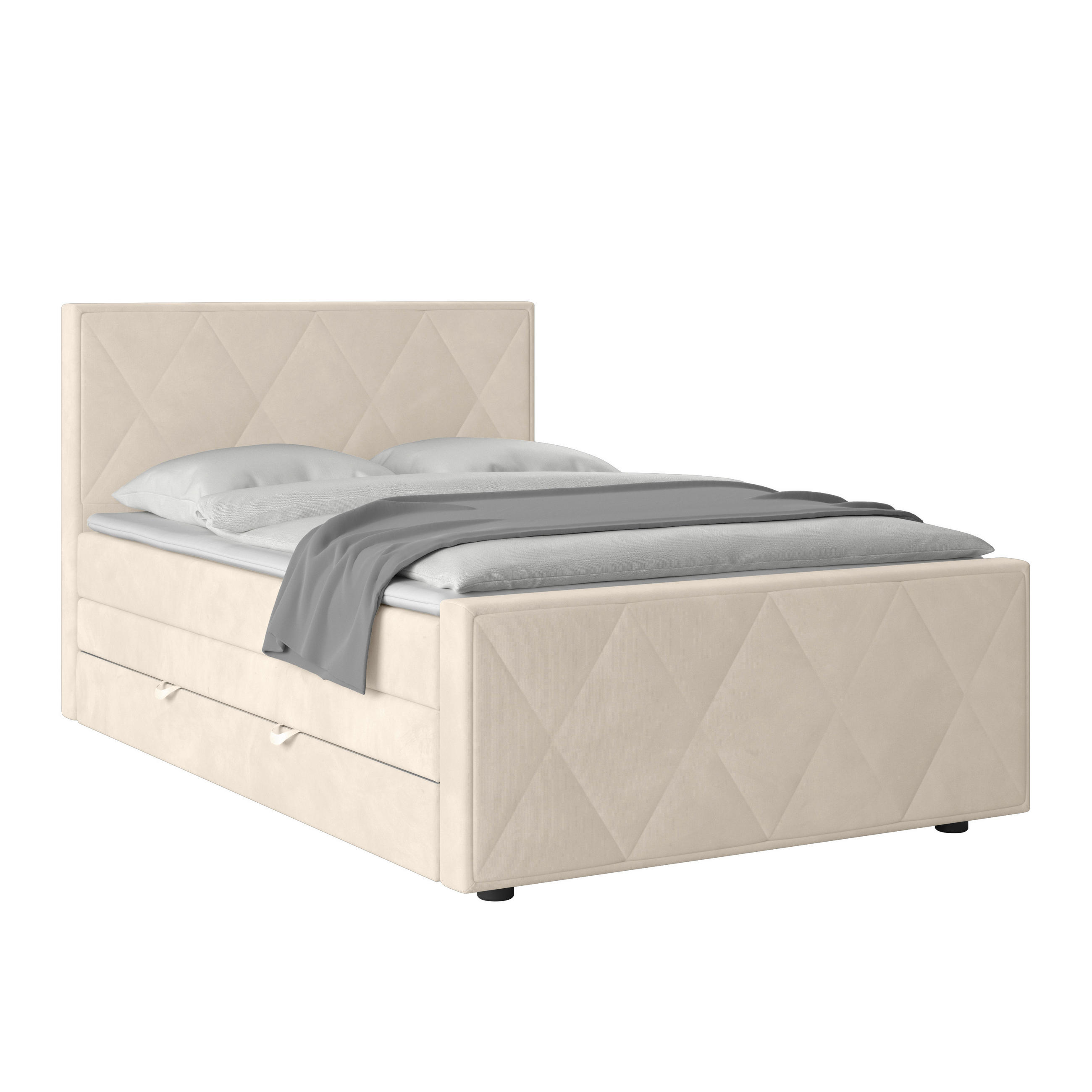 BOXSPRINGBETT 140/200 cm  in Weiß  - Weiß, MODERN, Holz/Kunststoff (140/200cm) - MID.YOU