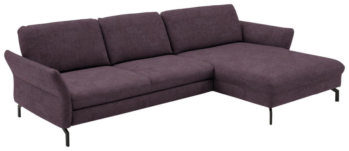 ECKSOFA in Velours Lila, Flieder  - Lila/Flieder, Design, Textil/Metall (306/179cm) - Beldomo System