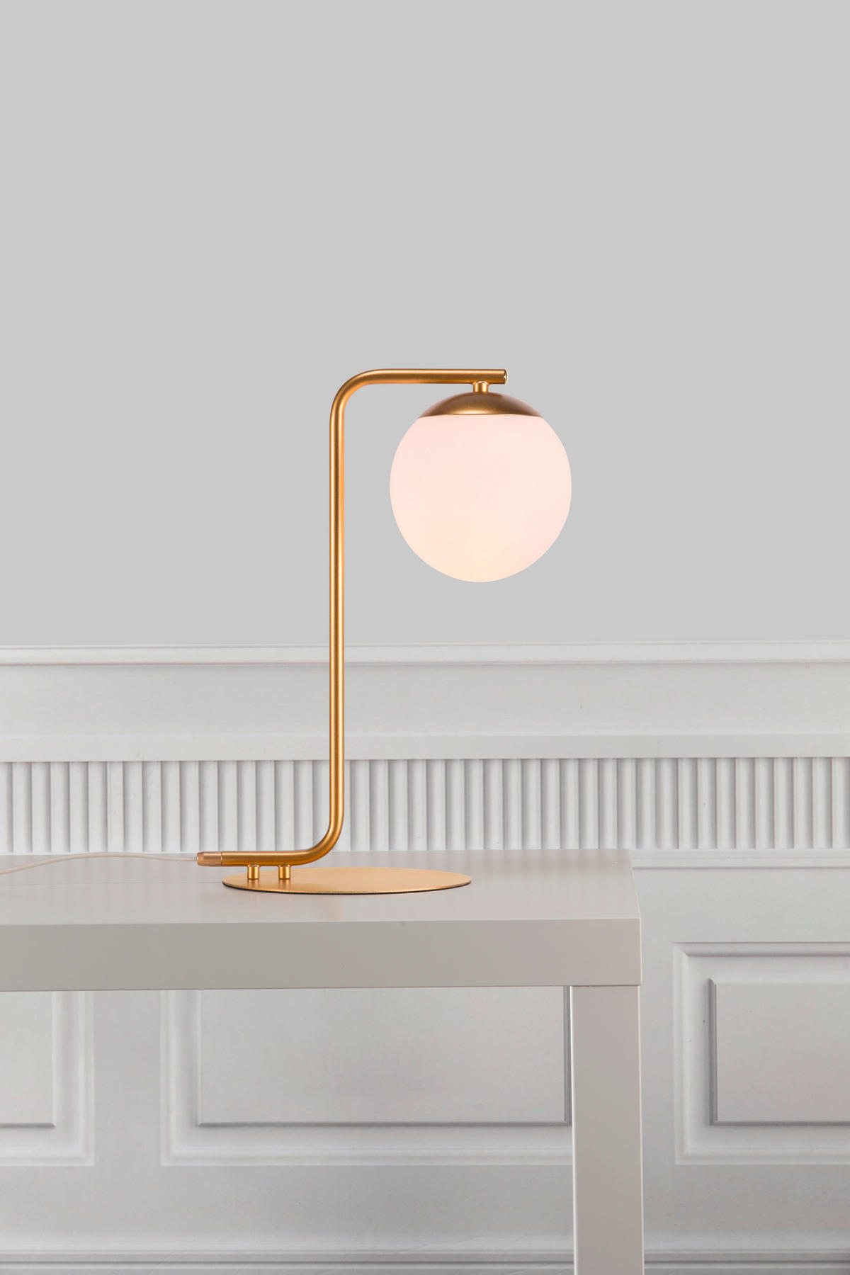 TISCHLEUCHTE GRANT 20/41 cm   - Messingfarben/Weiß, Design, Glas/Metall (20/41cm) - Nordlux