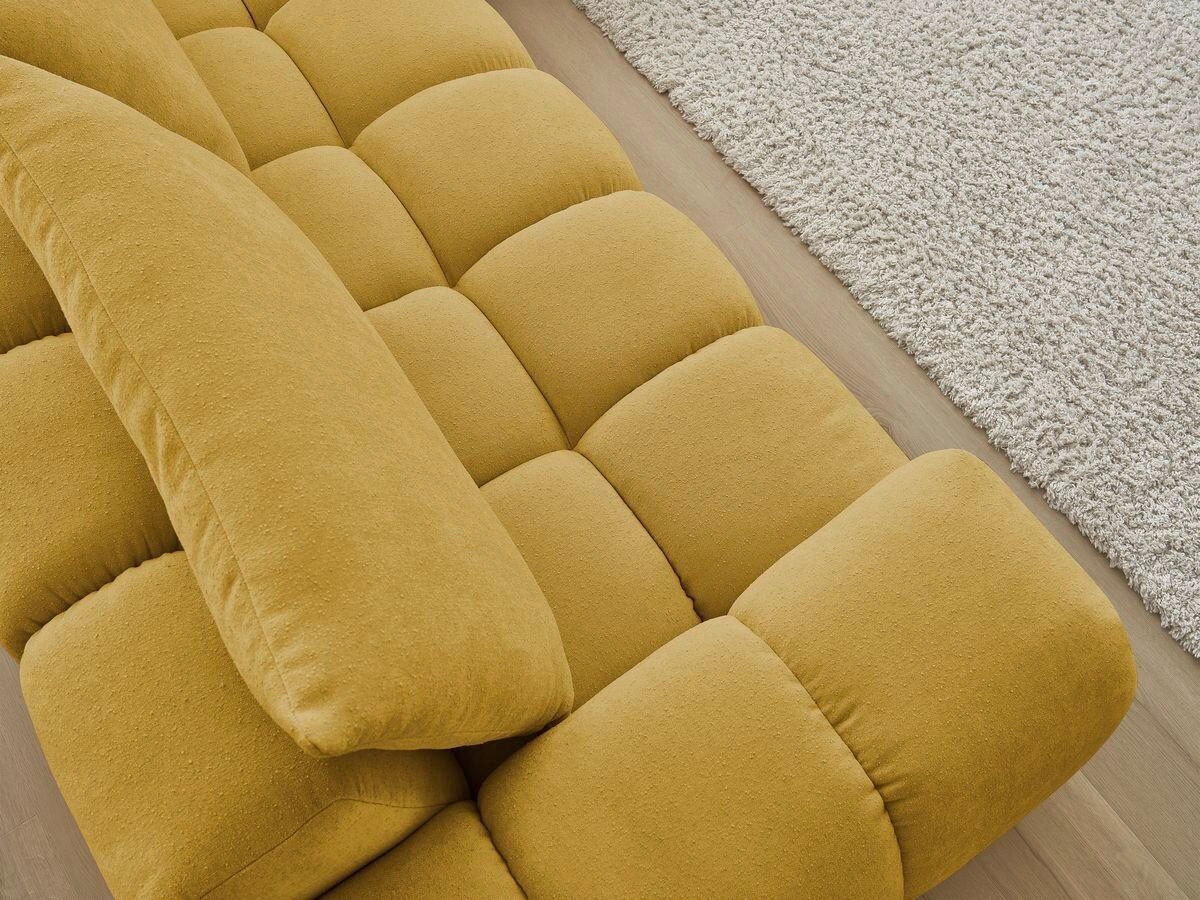 ECKSOFA Ottomane rechts  EVEREST Gelb Struktur  - Gelb/Schwarz, MODERN, Kunststoff/Textil (352/210cm)