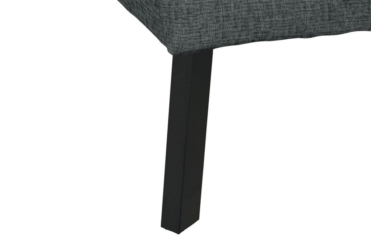 ECKSOFA in Chenille Grau  280/205 cm  - Schwarz/Grau, Design, Textil/Metall (280/205cm) - Xora